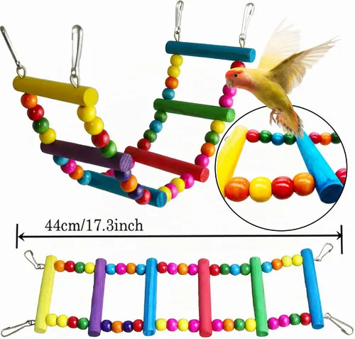 Vista 5 de Juguetes de cacatúa, periquitos para pájaros, accesorios de jaula de periquitos ESRISE