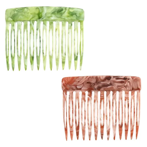 Vista 8 de 2 peines laterales franceses para mujer, accesorios para peinar el cabello, pinzas decorativas para el cabello (lunares)