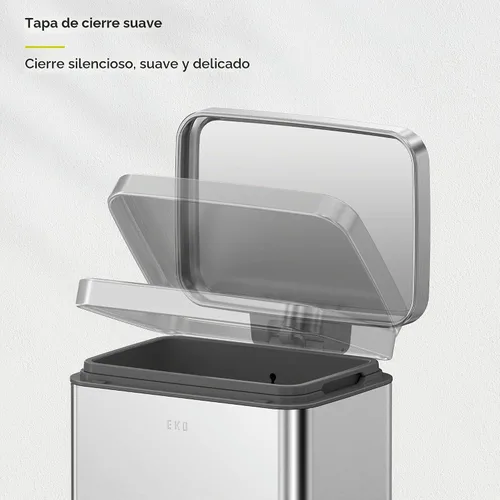 Vista 8 de EKO Madison - Cubo de basura de acero inoxidable cepillado de 1.6 galones o 6 litros, cubo de basura o cubo de reciclaje, forro interior extraíble