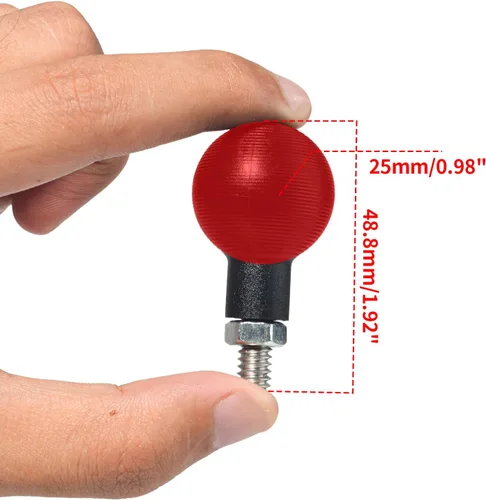 Vista 4 de Adaptador de bola universal de aleaciones de aluminio de 0.984 in de 1 pulgada con perno roscado de 1/4"-20, compatible con soportes estándar