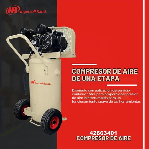 Vista 4 de Ingersoll Rand P1.5IU-A9 2hp 20 gal Compresor de una etapa (115/1) 42663401 Delivers 5.2 CFM at 90 PSI, features a 20-gallon tank and durable
