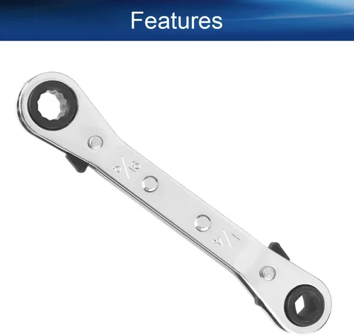 Vista 3 de Auniwaig 1/4 "-5/16 "Llave de trinquete reversible Cr-v Offset doble caja final llave de trinquete doble caja final llave de trinquete 1pcs