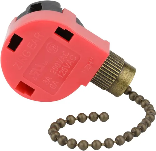 Vista 9 de Zing Ear 268s1 - Interruptor de ventilador de techo - Interruptor de cadena de tracción de 3 velocidades y 4 cables para ventilador de techo Hunter
