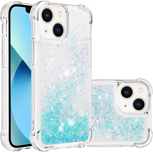 Vista 24 de LEMAXELERS Funda para iPhone 15 de 6.1 pulgadas, Bling Glitter Liquid Clear Case Flotante Arenas movedizas a prueba de golpes Funda protectora