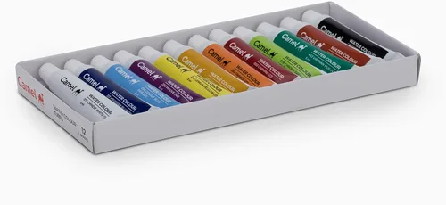 Vista 3 de Camel Tubo de acuarela para estudiantes, 0.2 fl oz cada uno, 12 tonos