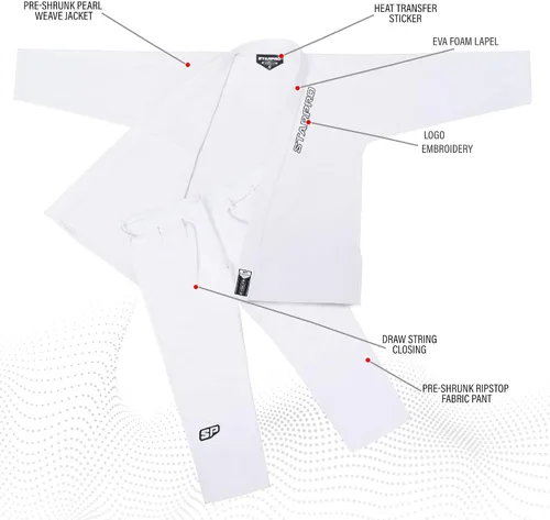 Vista 3 de Starpro Evolve Kids Preshrunk Jiu Jitsu Gi, BJJ Gi Men Many Sizes & Colors Junior BJJ Gi, Brazilian Jiu Jitsu Gi