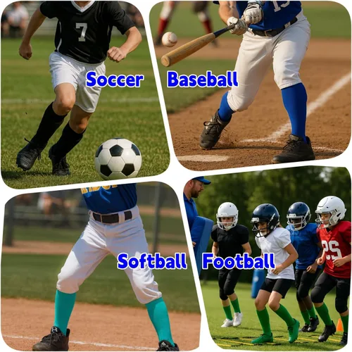 Vista 6 de 3 pares de calcetines de béisbol y sóftbol para jóvenes, niños, niñas, hombres y mujeres, calcetines de fútbol