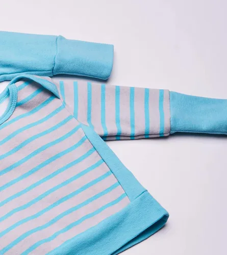Vista 3 de Hanes Ultimate baby girls Crew Sweatshirt Pullover Sweater Light Grey StripeTurquoise Solid 12-18 Months US
