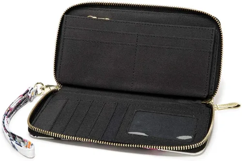 Vista 221 de Cartera de mano para mujer, estilo bohemio, con RFID, elegante, espaciosa con correa para viajes, capacidad para tarjetas, teléfono, dinero