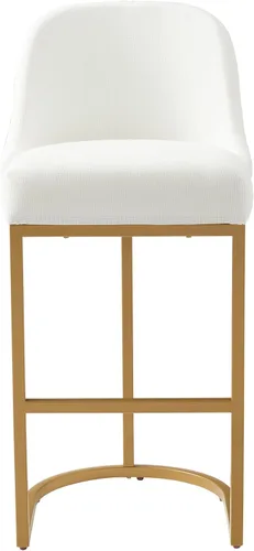 Vista 120 de Leick Home 214536 Barrelback Silla de comedor con base de metal, juego de 2, para comedor, asiento moderno de lino negro y base de metal dorado