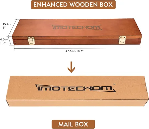 Vista 9 de Juego de 4 piezas de cinceles de torneado de madera con punta de carburo y hoja de acero inoxidable, en caja de madera