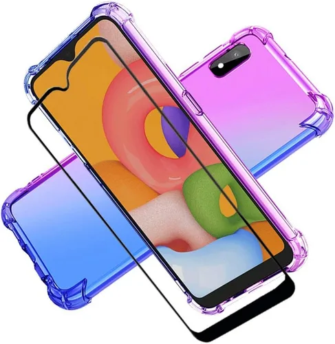Vista 7 de Funda para Samsung Galaxy A10e, Galaxy A10e con protector de pantalla, transparente, a prueba de golpes, delgada, color transparente, protección