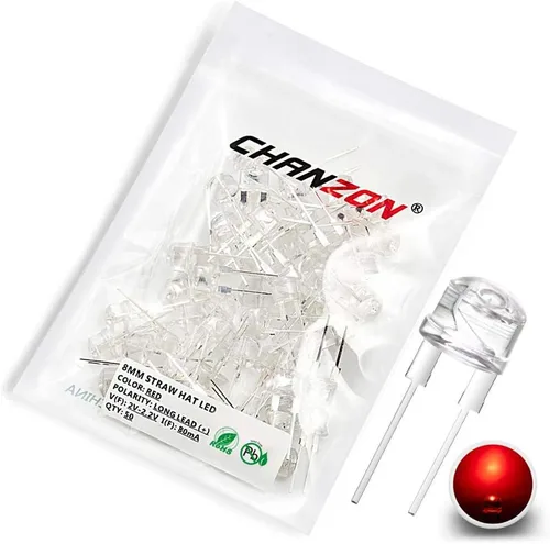 Vista 7 de CHANZON 50 unids 0.315 in blanco LED diodo luces (sombrero de paja transparente transparente DC 3V 250mA) iluminación brillante bombillas lámparas