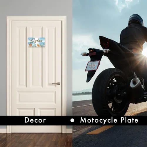 Vista 9 de 4 x 7 pulgadas, blanco para placa de tocador de motocicleta
