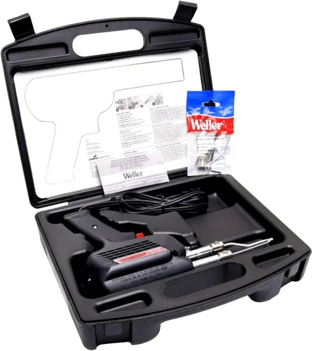 Vista 2 de Weller D550PK Kit de pistola de soldadura profesional de 260 vatios/200 W con tres puntas y soldadura en estuche de transporte con alambre