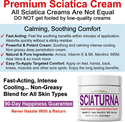 Vista 3 de Crema para el dolor nervioso de ciática - Crema de confort de fuerza máxima para pies, manos, piernas, dedos, espalda - Arnica natural de ultra