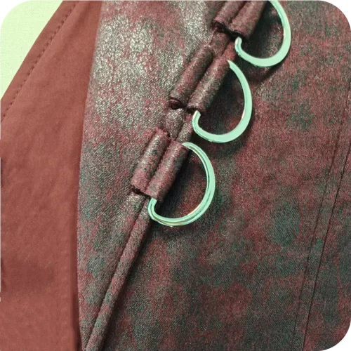 Vista 4 de Crubelon Chaqueta medieval de piel sintética para hombre, estilo gótico, victoriano
