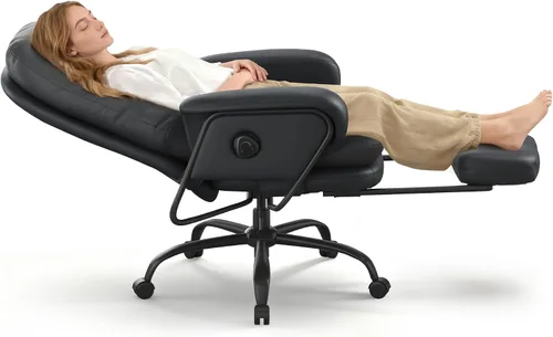 Vista 12 de Silla de oficina ergonómica FLEXISPOT con reposapiés, silla de escritorio de computadora de respaldo alto, silla de salón interior con ruedas