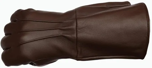 Vista 3 de Guantelete medieval renacentista para hombre sin forro de cuero genuino guantes de artilleríacaballeríainfantero largo brazo