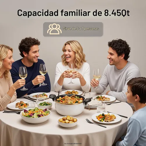 Vista 2 de Olla a presión micro de 8 L/8.45 cuartos de galón, olla multifunción de micro presión con tapa transparente, olla de barro de pie con asas Blanco