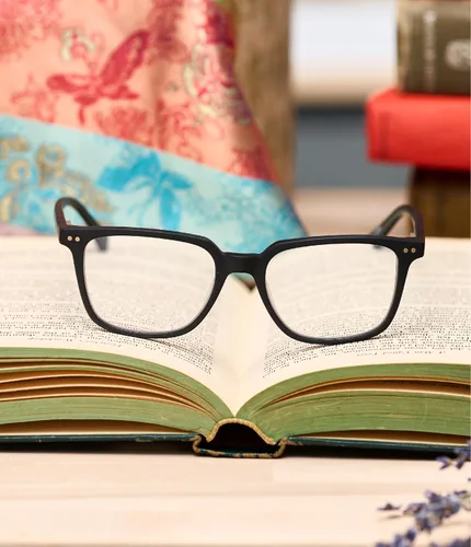 Vista 5 de eyebobs C Suite Traditional and Blue Light Reading Glasses Frente y patillas de cristal azul