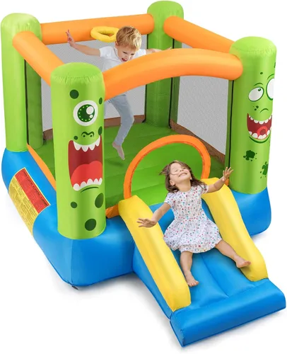 Vista 11 de BOUNTECH Casa Inflable de Rebote, Casa de Rebote para Niños Interior Exterior Fiesta con Área de Salto, Incluye Soplador, Bolsa de Transporte