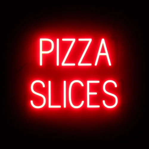 Vista 50 de SpellBrite Cartel PIZZA Letrero relacionado con pizza con aspecto de neón, fuente de luz LED azul 17.6 x 6.3 pulgadas Ultra-Bright