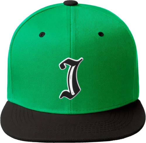 Vista 736 de Daxton Gorra clásica con visera de billete plano con letras del alfabeto inglés antiguo de la A a la Z