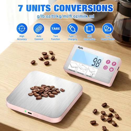 Vista 5 de Báscula de cocina recargable de 33 libras, báscula de alimentos de acero