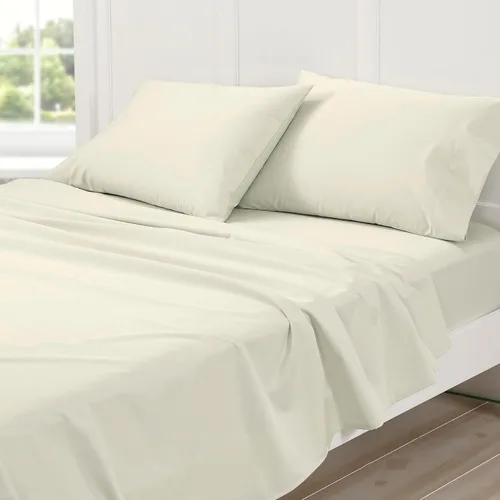 Vista 3 de Cuddledown Dreamstead - Juego de sábanas 100 % algodón, 300 hilos, tejido satinado de lujo, algodón peinado puro, suave, resistente a las arrugas