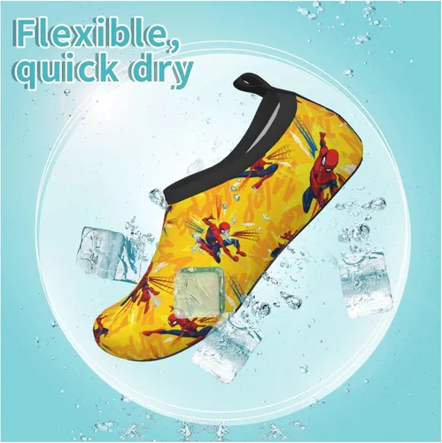 Vista 5 de FANSUN Favorite Superheros - Zapatos de agua para niños, ligeros, antideslizantes, descalzos, de secado rápido, para deportes, piscina, playa