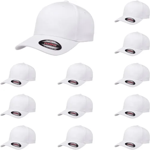 Vista 47 de Gorra de béisbol Flexfit Wooly Combed Premium de 6 paneles estructurada Ajuste elástico Paquete al por mayor disponible Negro