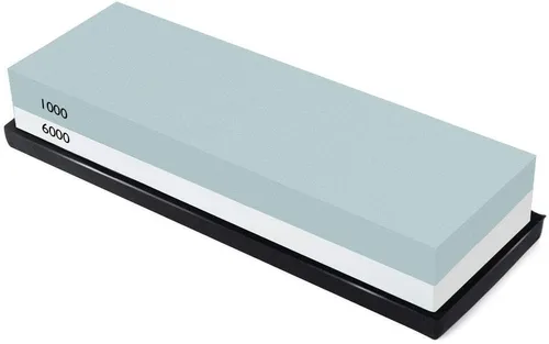 Vista 3 de Combinación de piedra de afilar cuchillos de doble cara con base para afilar y pulir herramienta con base antideslizante para cuchillos de cocina