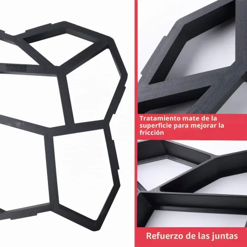 Vista 3 de Anothera Moldes reutilizables para caminos de hormigón de 17 x 17 x 1.6 pulgadas, moldeo de piedra Pathmate, pavimentadora de patio, césped, jardín
