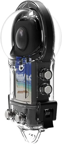 Vista 8 de Carcasa impermeable sellada para buceo para Insta360 X3 Cámara panorámica Funda protectora Shell con accesorios de montaje de soporte