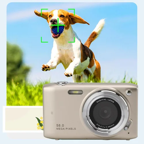 Vista 2 de Cámara digital, cámara 4K 58MP de enfoque automático para vlogging con zoom de 16X, antivibración, pantalla de 2.88 pulgadas, cámara compacta