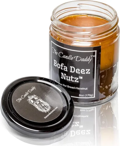 Vista 4 de Bofa Deez Nutz - Divertido - Pan de nuez de plátano y avellana vainilla - Vela perfumada - Doble vertido - 6 onzas - 40 horas de tiempo de combustión