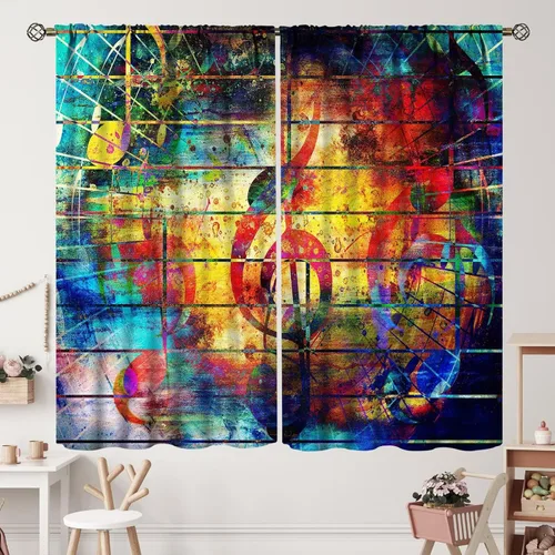 Vista 31 de Cortinas de jazz para mujer americana, estilo grunge, estilo grunge, con bolsillo para barra, para dormitorio, sala de estar, decoración