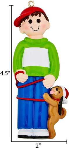 Vista 3 de Elves - Adornos de Navidad personalizados para niños y perros, regalos para los mejores amigos para pasear perros