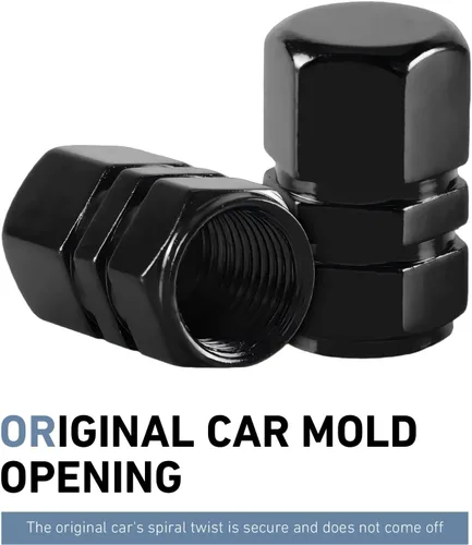 Vista 4 de 12 tapas de válvula de neumático de automóvil, tapas de vástago de válvula de neumático de aleación de aluminio, cubierta de válvula automática