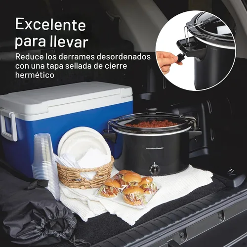 Vista 3 de Hamilton Beach Stay or Go - Olla de cocción lenta portátil extra grande