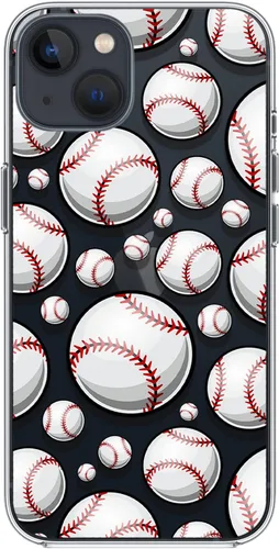 Vista 2 de Blingy's Funda para iPhone 14, divertido diseño deportivo de béisbol, funda protectora transparente de TPU suave de 6.1 pulgadas (estilo béisbol)