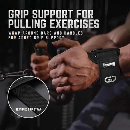 Vista 5 de GOUNOD Lifting Wrist Straps with D Ring for Weightlifting & Gym