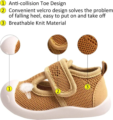 Vista 2 de Zapatos para bebés de 1 a 4 años, zapatos para niños pequeños, zapatos para niños y niñas, suela suave, tela de algodón antideslizante, malla