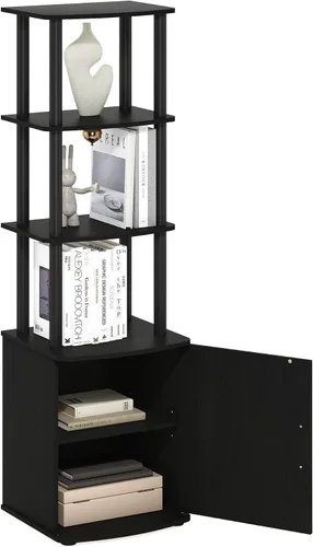 Vista 11 de Furinno Turn-N-Tube - Soporte para televisor de 3 niveles, 3D, sin herramientas, para televisores de hasta 50 pulgadas, con tubos cuadrados