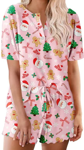 Vista 44 de Ekouaer Conjunto de pijamas teñidos con técnica tie dye para mujer, ropa de dormir, 2 piezas, conjuntos de pijamas, ropa de relajación A-tie Dye
