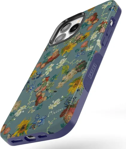 Vista 3 de Casely Funda para iPhone 13 Pro Flores de Van Gogh 50 aniversario Compatible con MagSafe Funda de teléfono iPhone 13 Pro