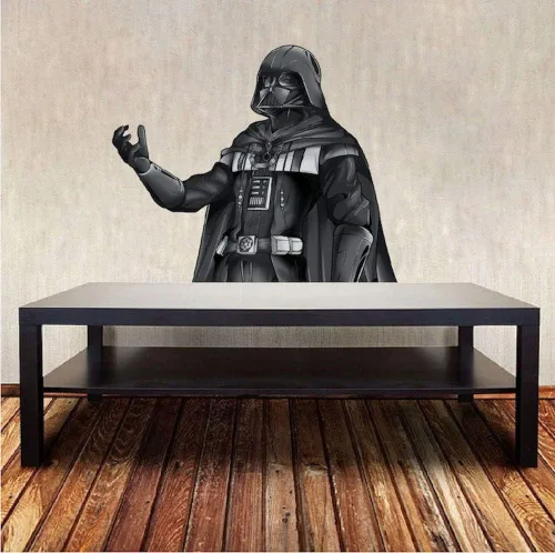 Vista 4 de Darth Vader - Calcomanía de vinilo – Mural de pared de Darth Vader, decoración de pared extraíble para habitación de niños, cuarto de bebé
