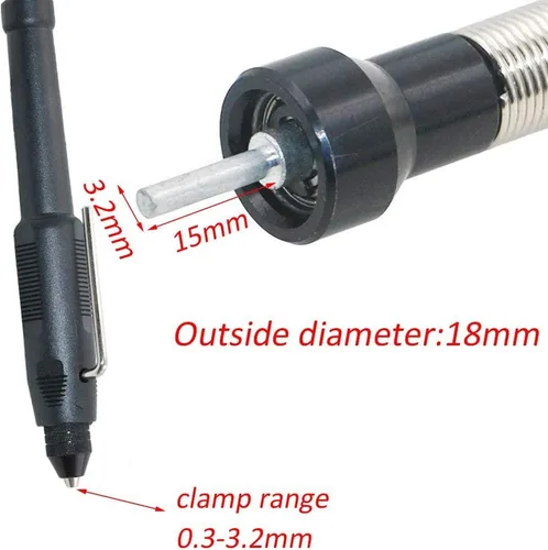 Vista 3 de Adaptador de eje flexible, accesorio flexible de extensión de eje de taladro sin llave, portabrocas para amoladora rotativa con llave - 0.126 in/1/8