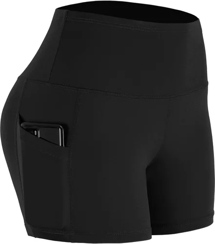 Vista 6 de CADMUS Pantalones cortos de yoga de cintura alta para mujer, con bolsillos laterales de elastano